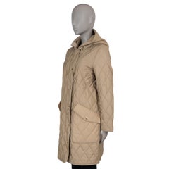 BURBERRY Archive beige nylon ROXBY THERMOREGULATED QUILTED Coat Jacket M
