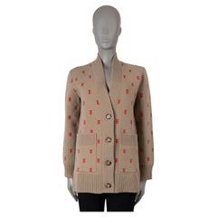 BURBERRY Archive Beige wool 2022 TB MONOGRAM OVERSIZED Cardigan Sweater XS