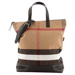 Burberry Armley Folding Messenger Mega Check Canvas with Leather Large