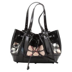 Burberry Armored Warrior Beaton Bag Plate Nova Check Coated Canvas Baby
