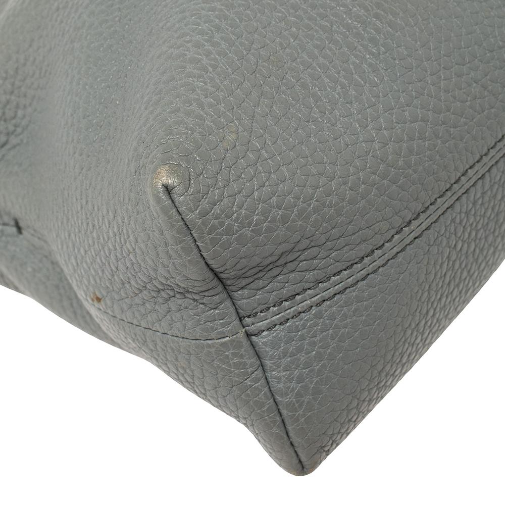 Burberry Ash Grey Grained Leather Leah Crossbody Bag 6