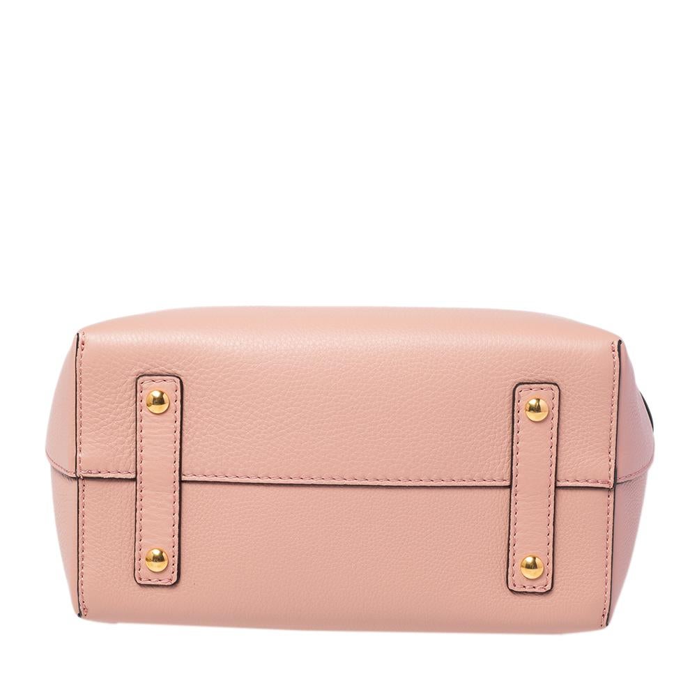 Burberry Ash Pink Leather Belt Tote 6