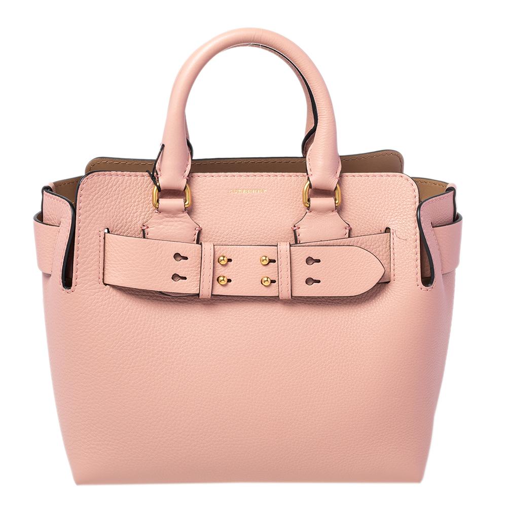 Burberry Ash Pink Leather Belt Tote