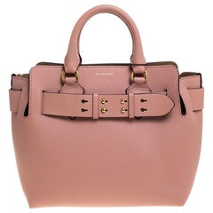 Burberry Ash Rose Pink Leather Small Belt Tote