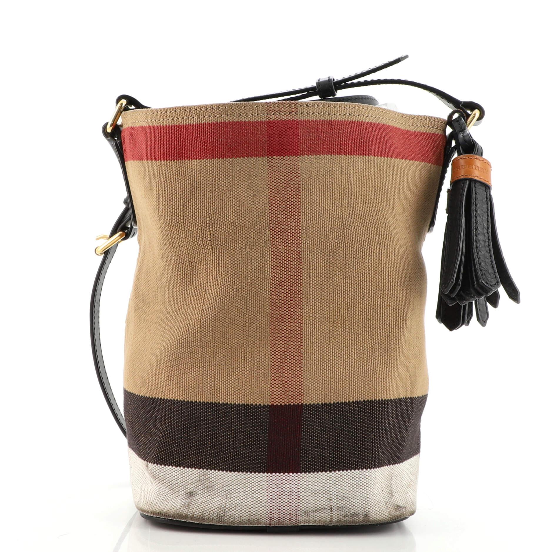 Burberry Ashby Tasche House Kariertes Segeltuch Mini (Braun)