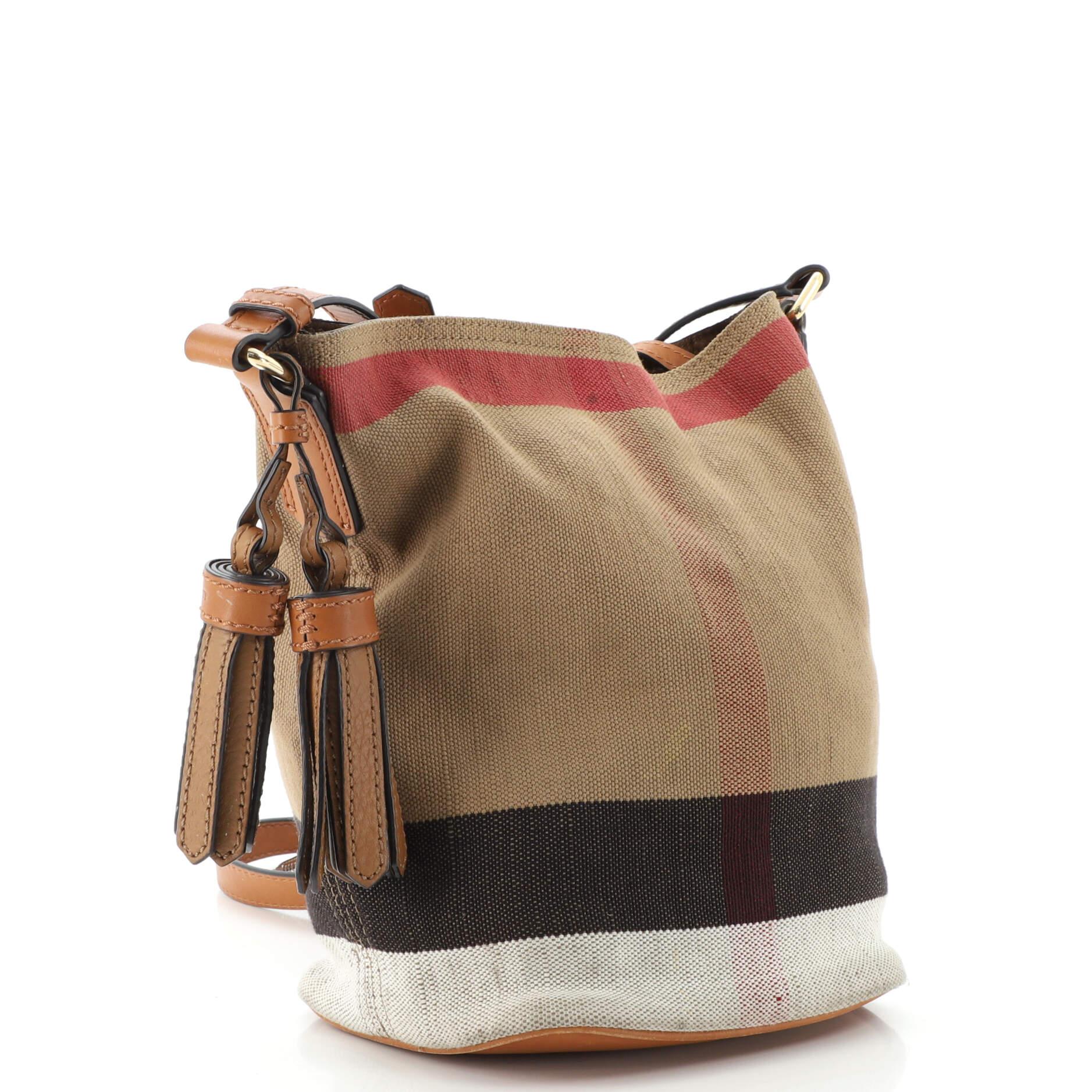 Burberry Ashby Tasche House Kariertes Segeltuch Mini im Zustand „Gut“ in NY, NY