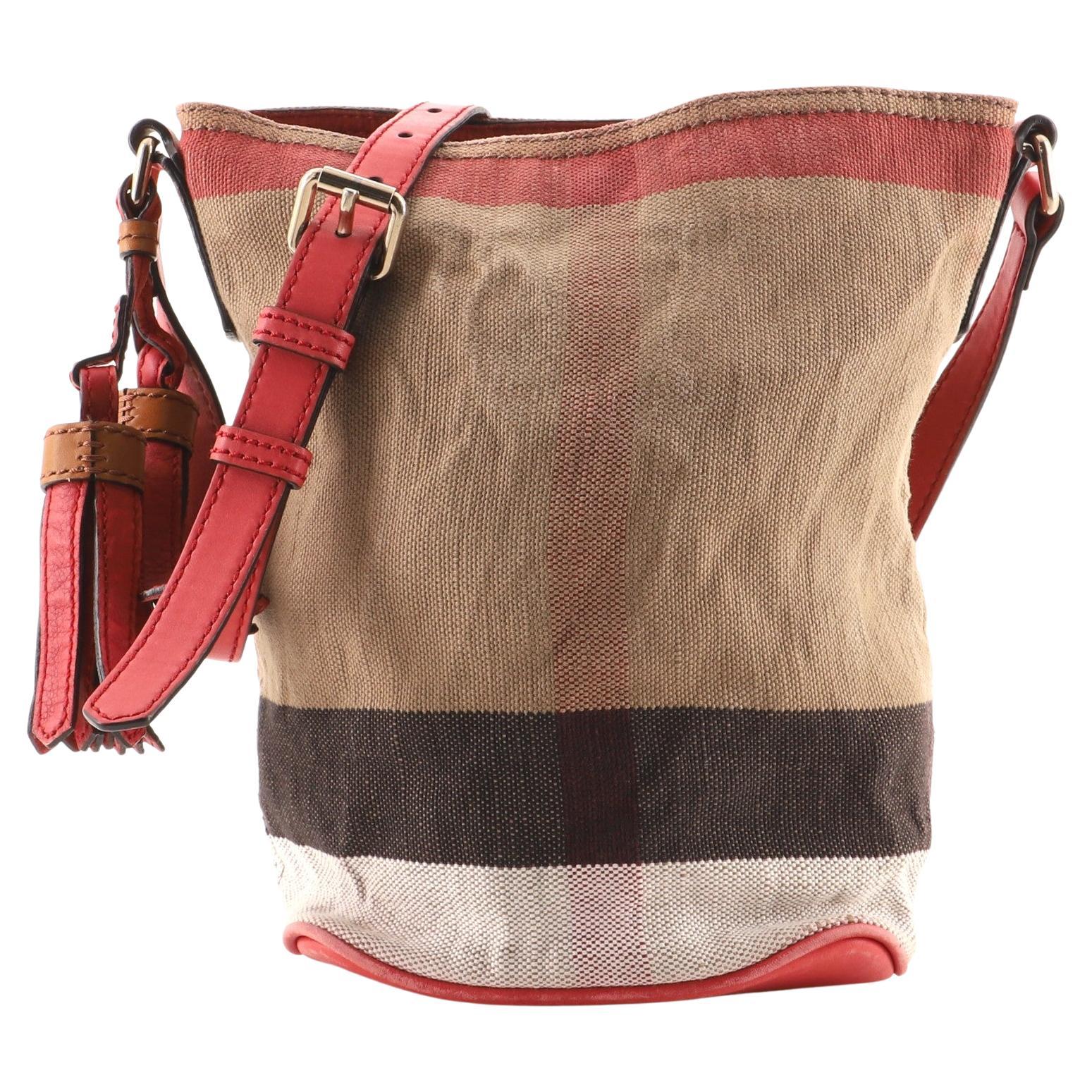 Burberry Ashby Bag House Check Canvas Mini For Sale at 1stDibs