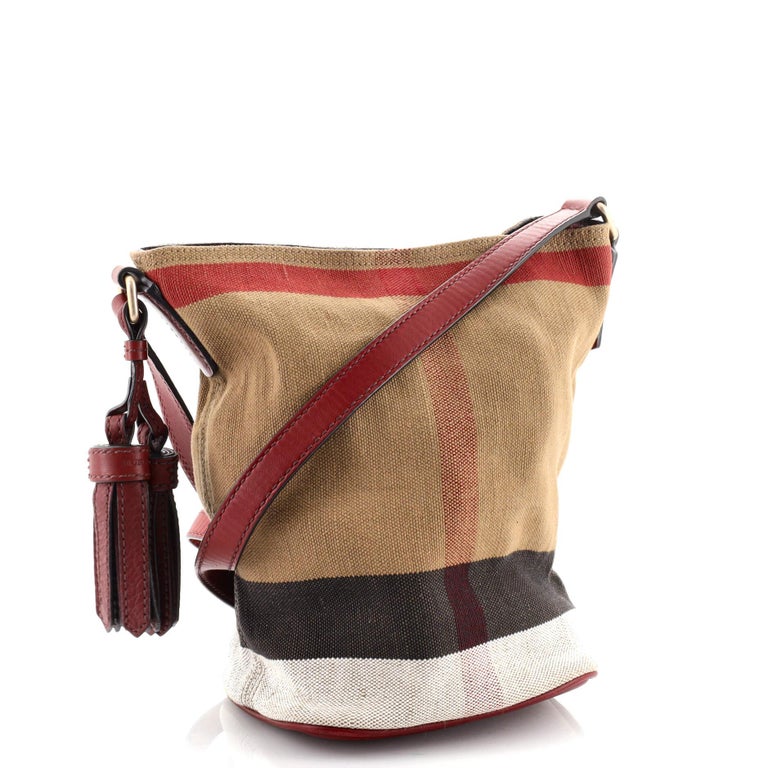 Burberry Ashby Bag House Check Canvas with Leather Mini at 1stDibs