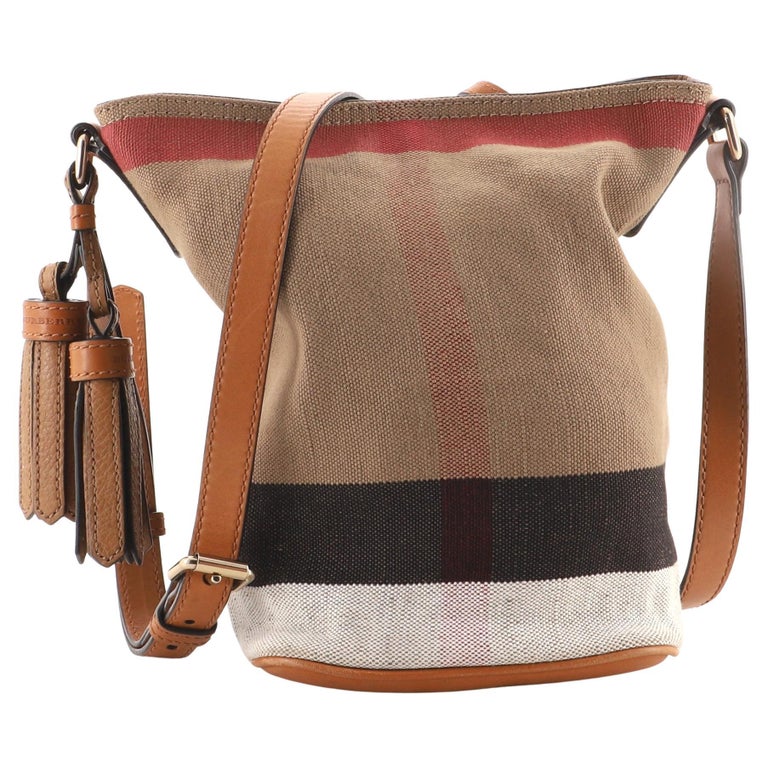 Burberry Ashby Bag House Check Canvas with Leather Mini at 1stDibs
