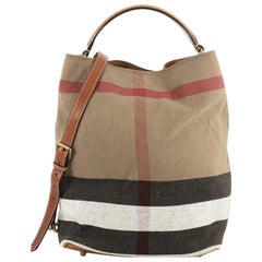 Burberry Ashby Handbag House Check Canvas Medium