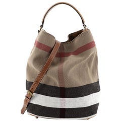 Burberry Ashby Handbag House Check Canvas Medium