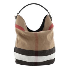 Burberry Ashby Handbag House Check Canvas Medium