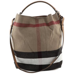 Burberry Ashby Handbag House Check Canvas Medium