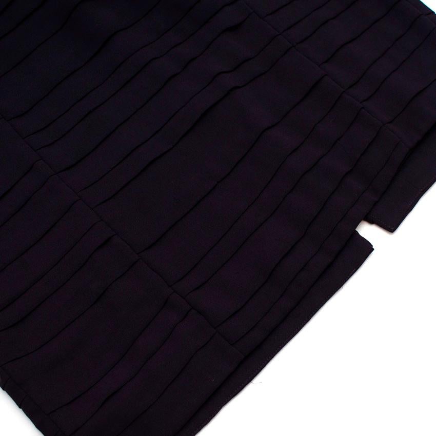 Burberry Aubergine Crepe Pleated Short Dress - Size US 8 For Sale 2