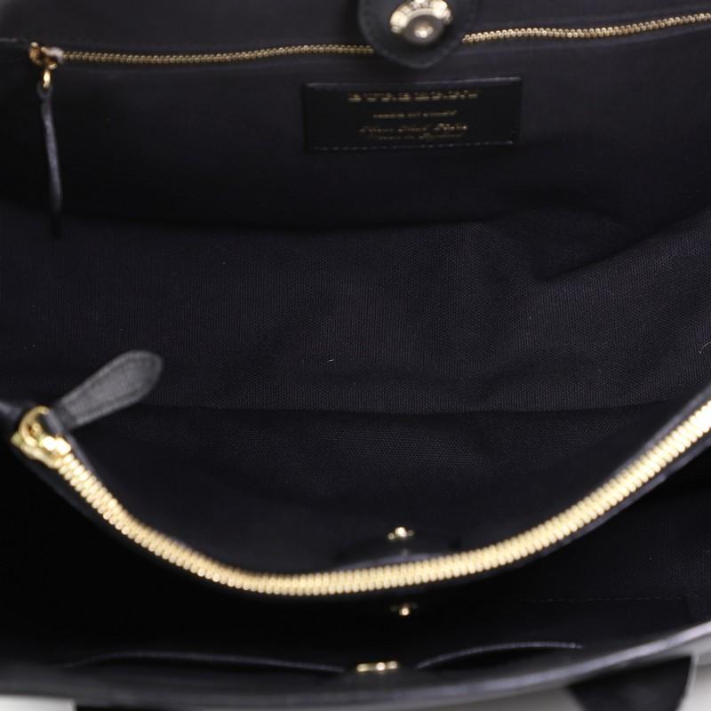 Burberry Banner Convertible Tote Leather and House Check Canvas Large In Good Condition In NY, NY