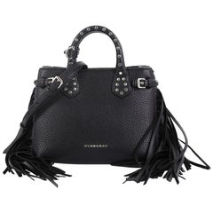 Burberry Banner Convertible Tote Studded Leather with Fringe Baby