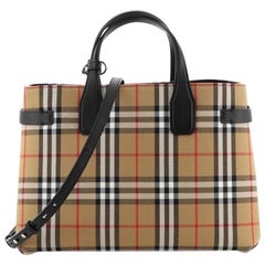 Burberry Banner Convertible Tote Vintage Check Canvas Medium