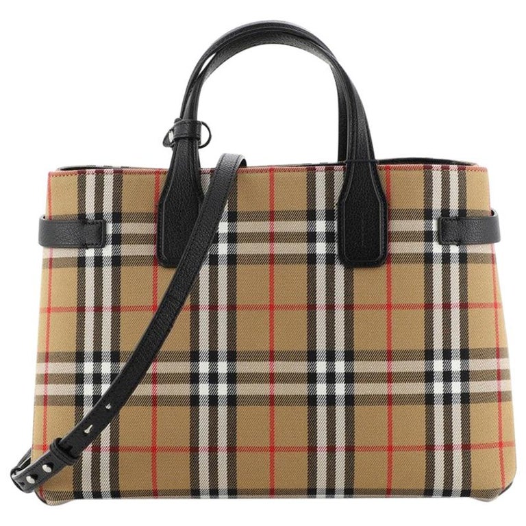 Burberry Banner Convertible Tote Vintage Check Canvas Medium at 1stDibs