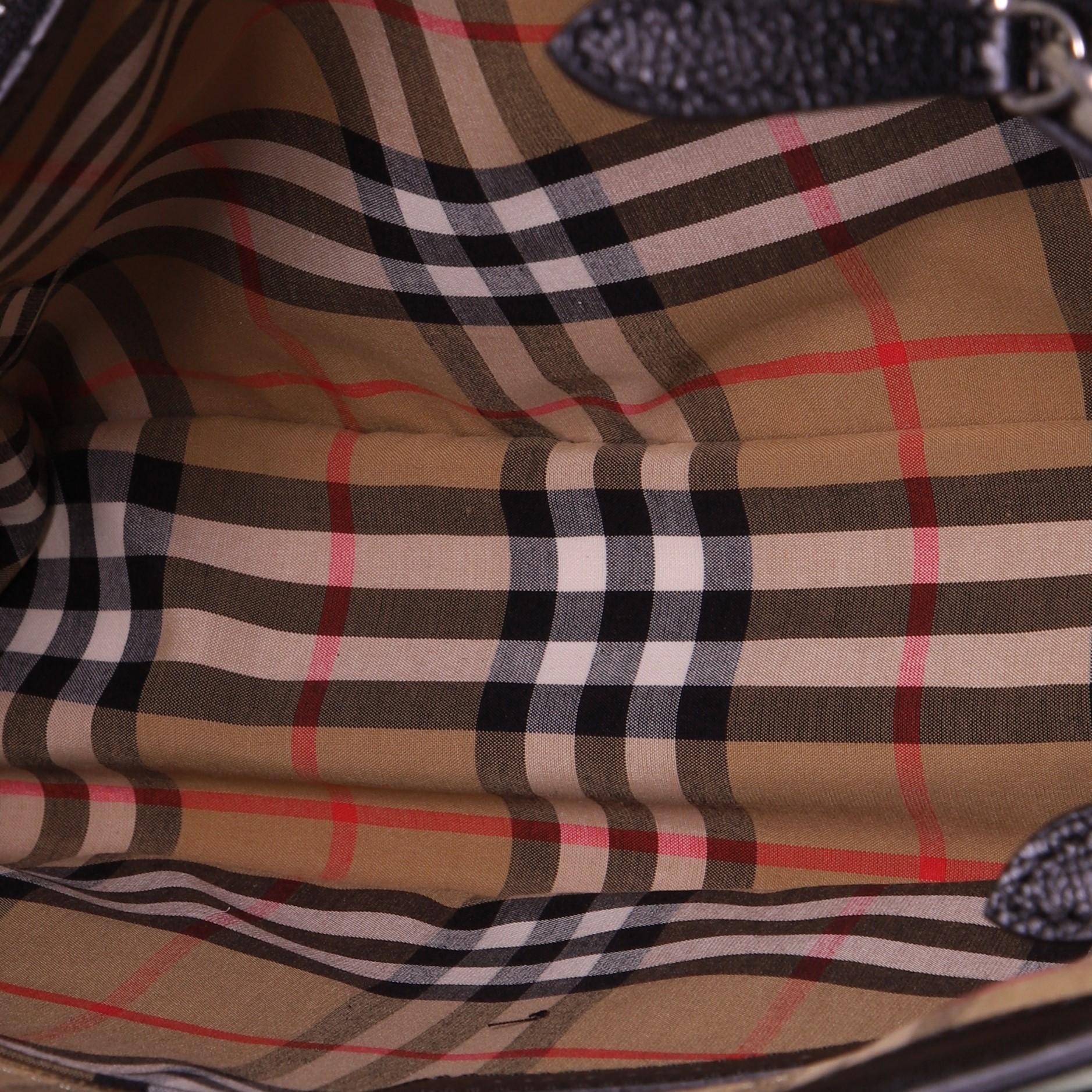 Burberry Banner NM Tote Leather with Vintage Check Canvas Medium 1
