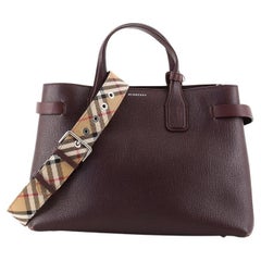 Burberry Banner NM Fourre-tout en cuir avec toile à carreaux vintage Moyen