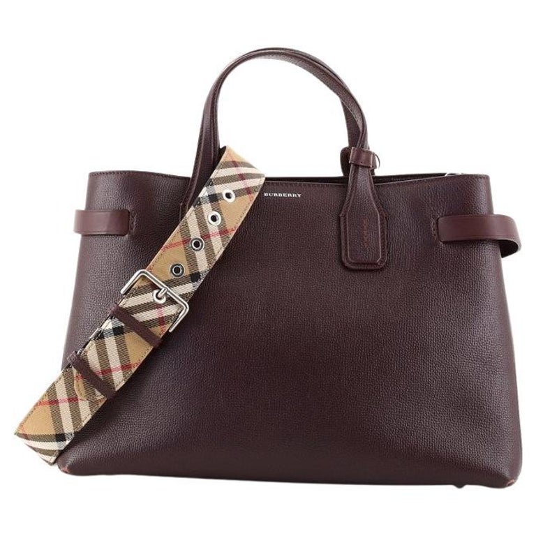 Burberry Banner NM Tote Leather with Vintage Check Canvas Medium at 1stDibs