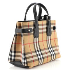 Burberry Banner Tote Vintage Check Canvas Baby