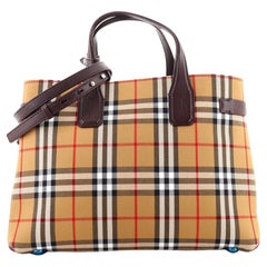 Burberry Banner Tote Vintage Check Canvas Medium