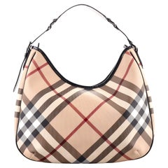 Burberry Barton Hobo Nova Check Coated Canvas Medium