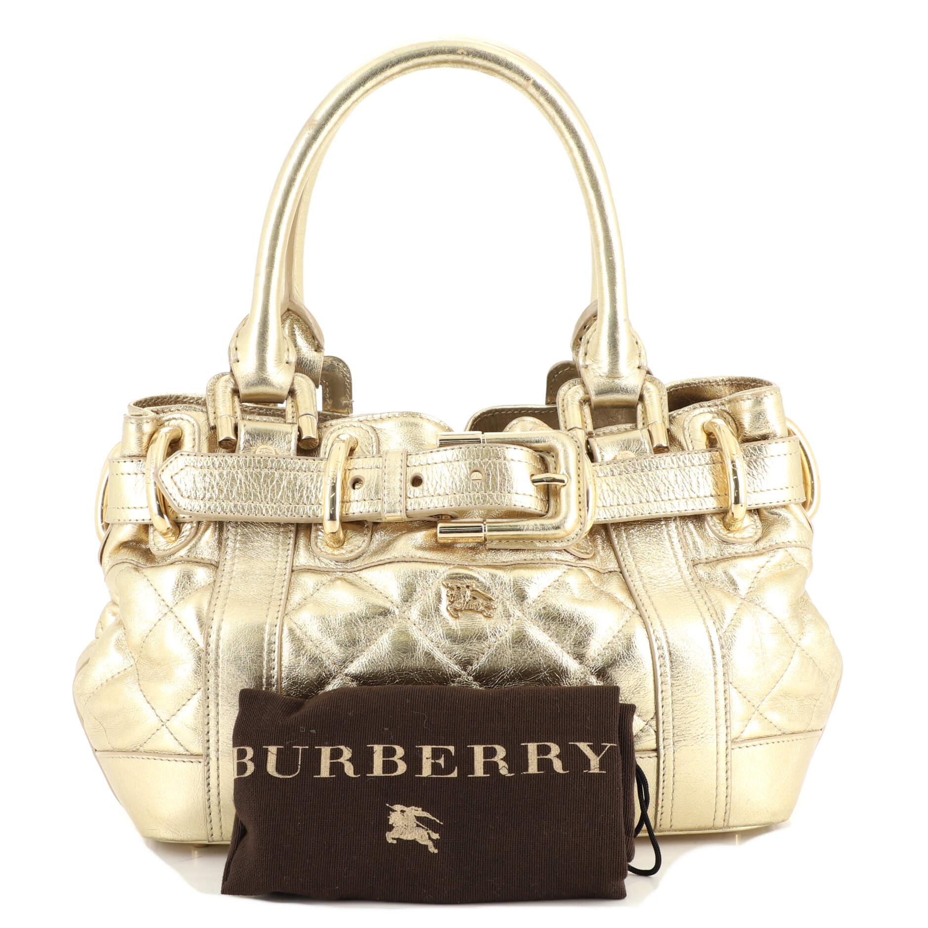 Burberry Banner Convertible Tote Sequin with Leather and House Check Canvas  Baby at 1stDibs