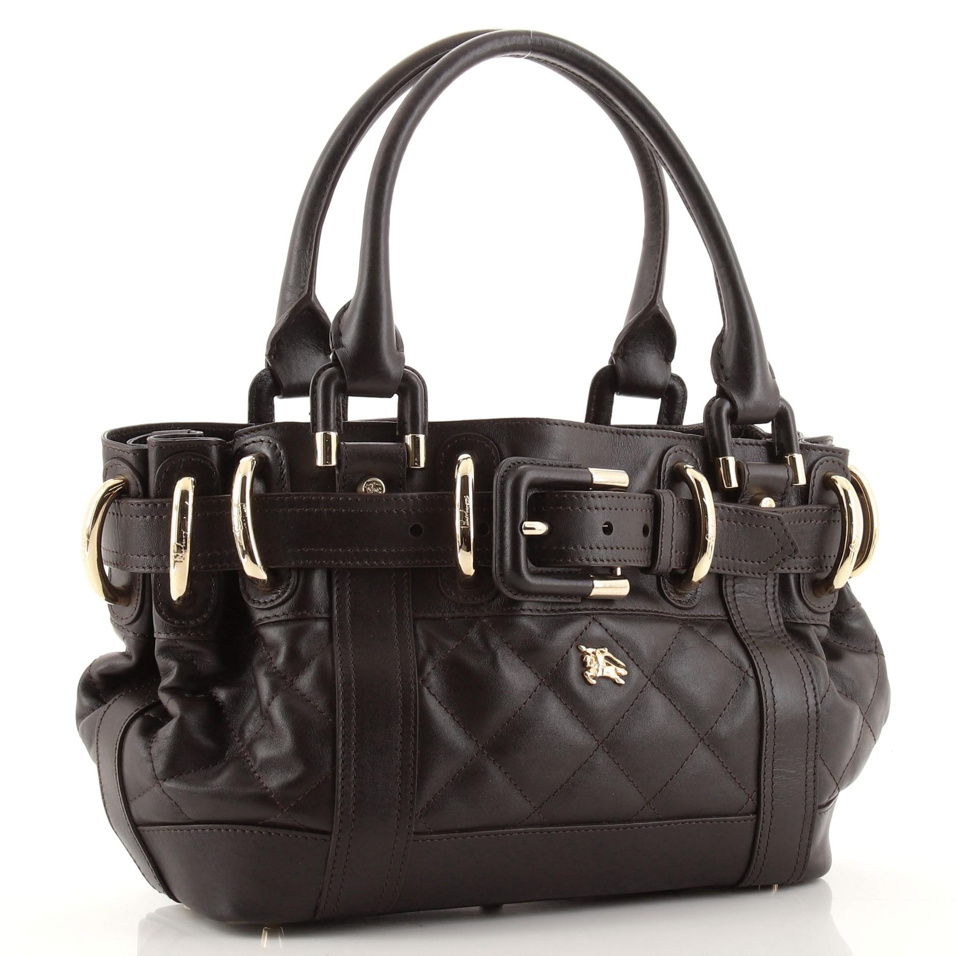 Black Burberry Beaton Bag Quilted Leather Baby