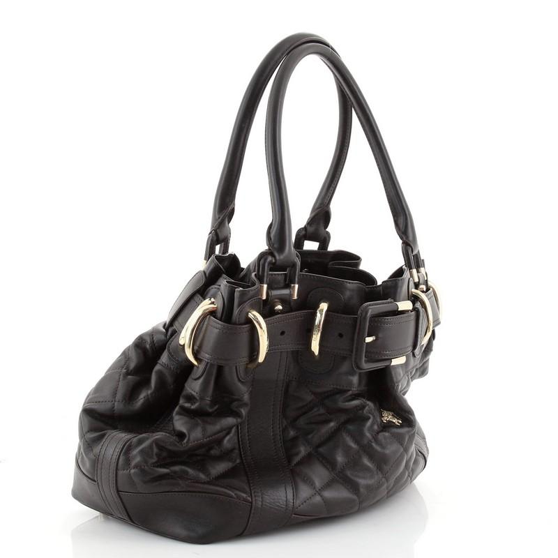 Burberry Beaton Tasche aus gestepptem Leder groß (Schwarz)