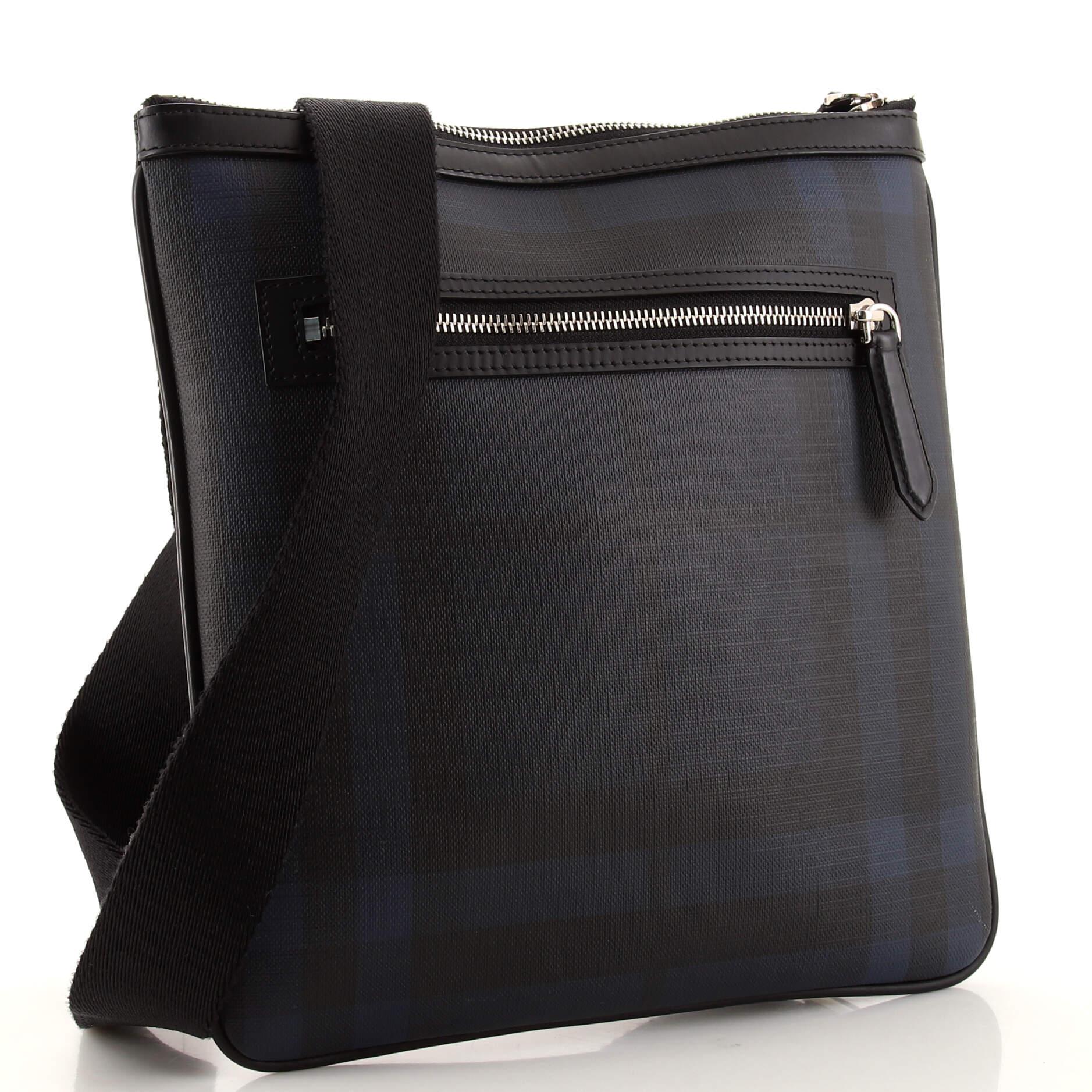 Burberry Beckley Crossbody Smoked Check Coated Canvas In Good Condition In NY, NY