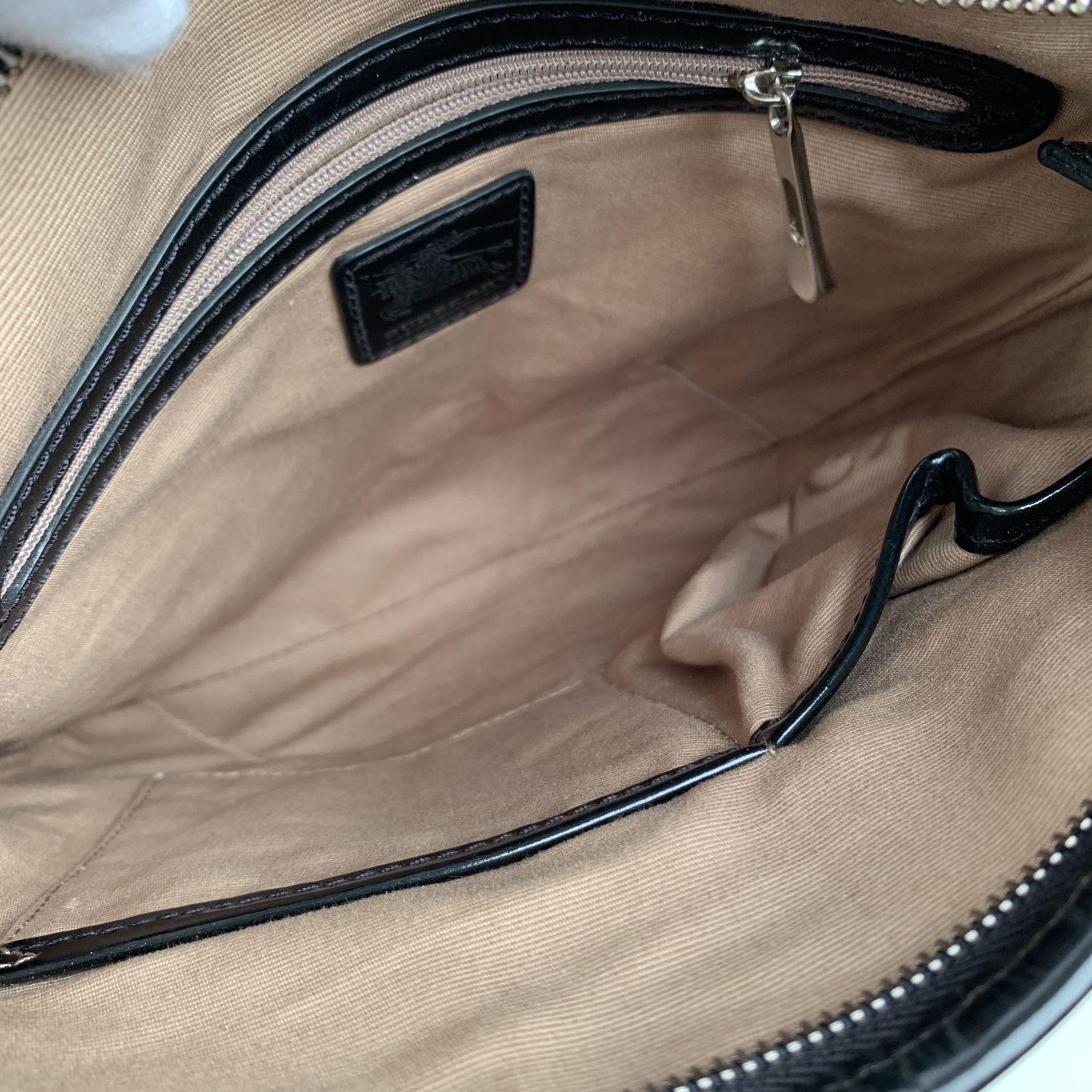 Burberry Beige and Black Nova Check Canvas Messenger Bag In Good Condition In Rome, Rome