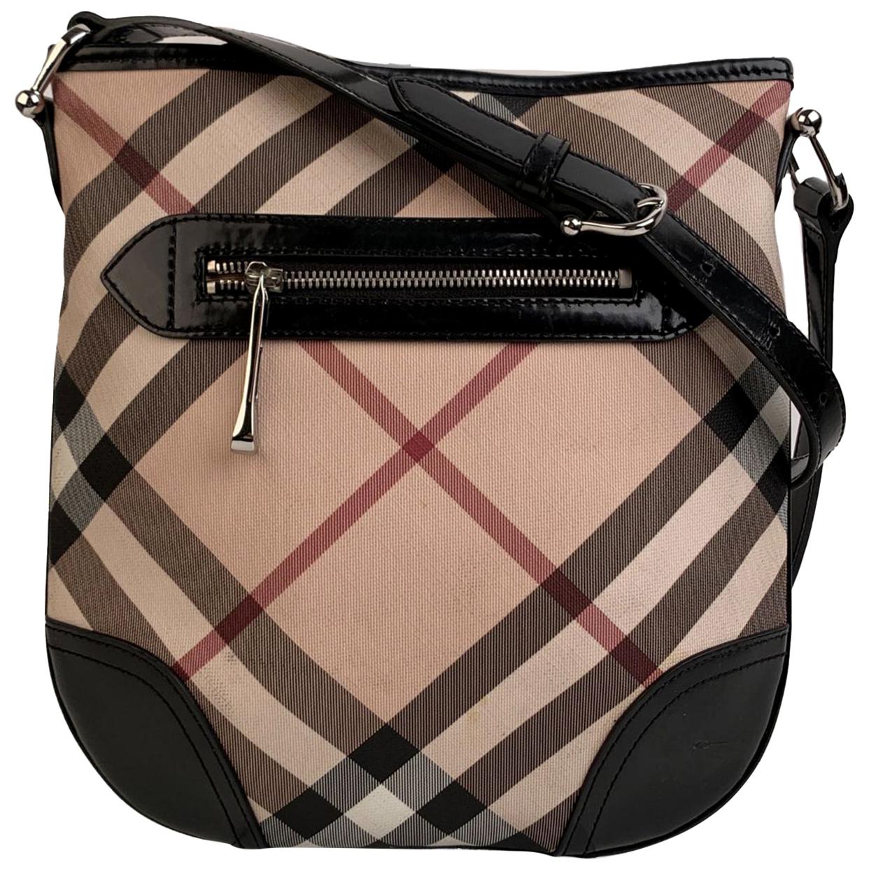 Burberry Beige and Black Nova Check Canvas Messenger Bag