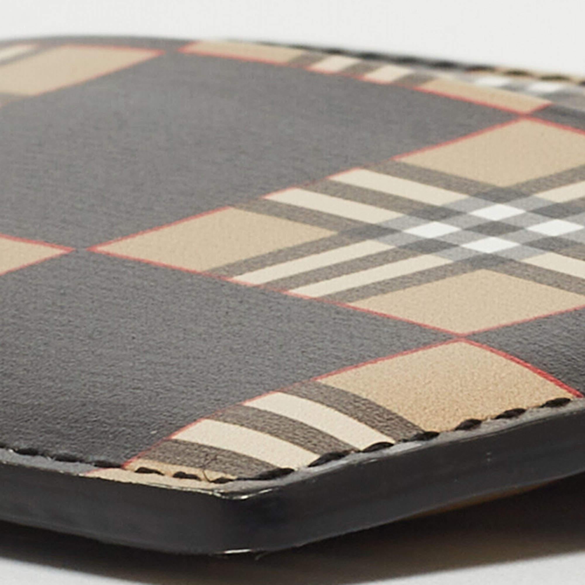 Burberry Beige/Black Checkerboard Leather Sandon Card Holder 1