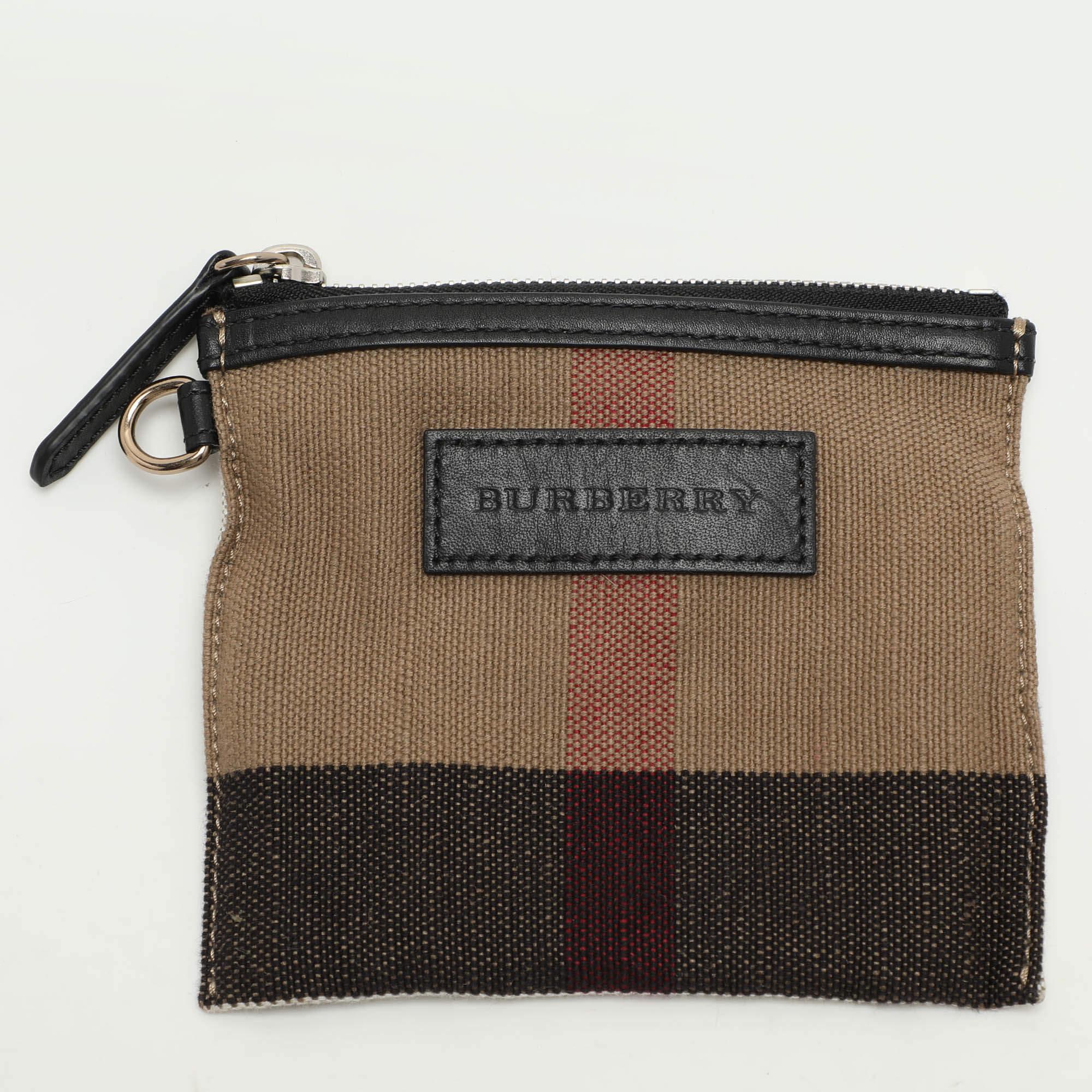 Women's Burberry Beige/Black House Check Canvas and Leather Ashby Bucket Bag