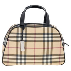 Burberry Beige/Black House Check PVC And Leather Satchel