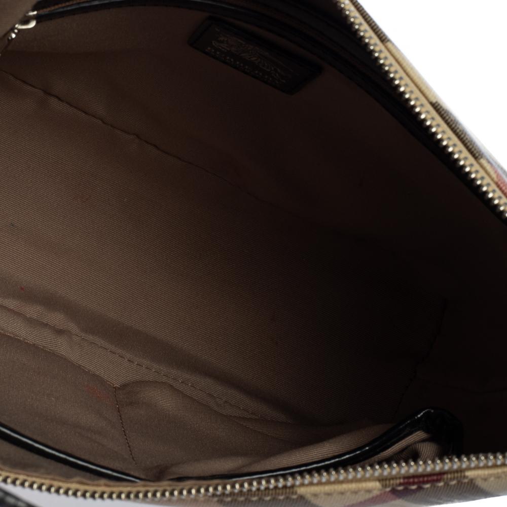 Burberry Beige/Black Nova Check Coated Canvas and Leather Baguette Shoulder Bag 3
