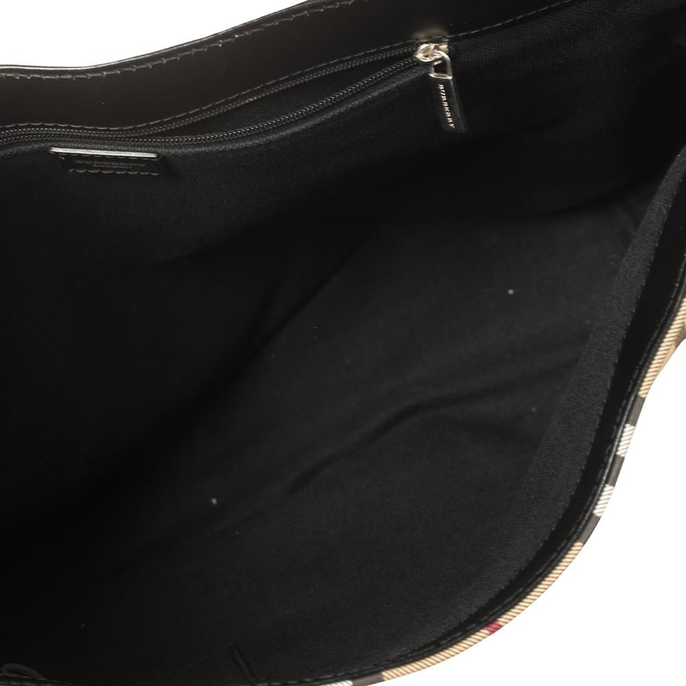 Burberry Beige/Black Nova Check Coated Canvas and Leather Messenger Bag 4