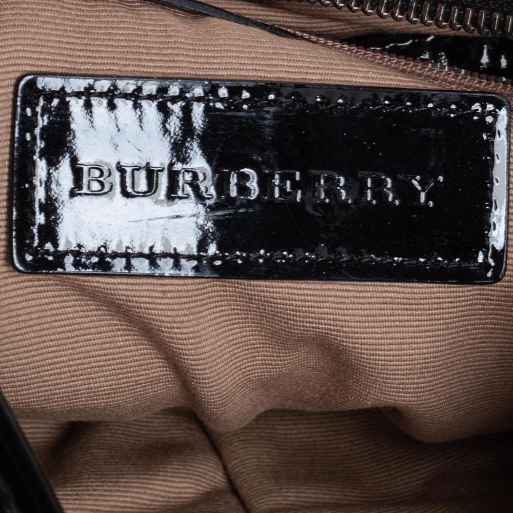 Burberry Beige/Black Nova Check Pvc and Patent Leather Crossbody Bag 5