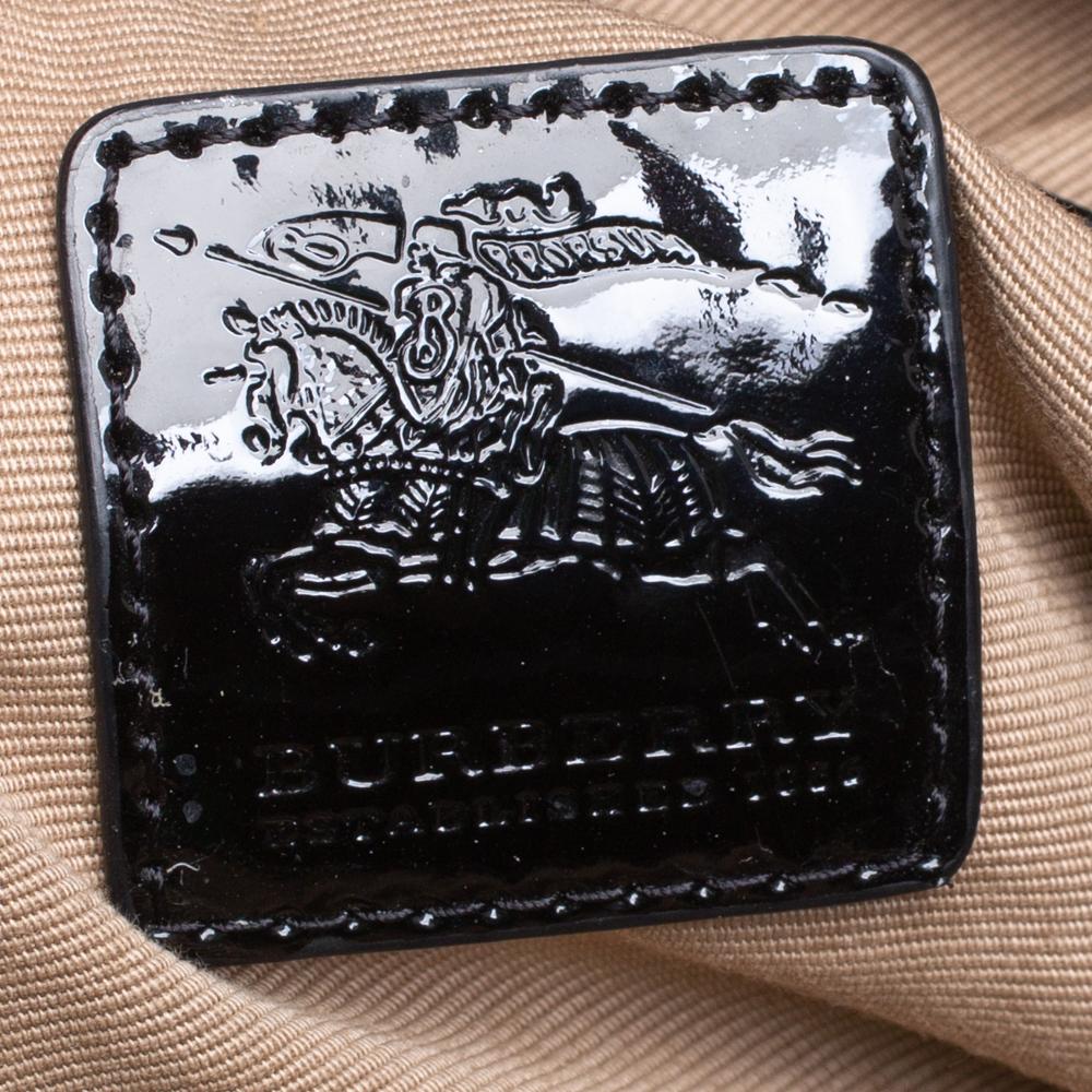 Burberry Beige/Black Nova Check PVC and Patent Leather Small Canterbury Tote 6