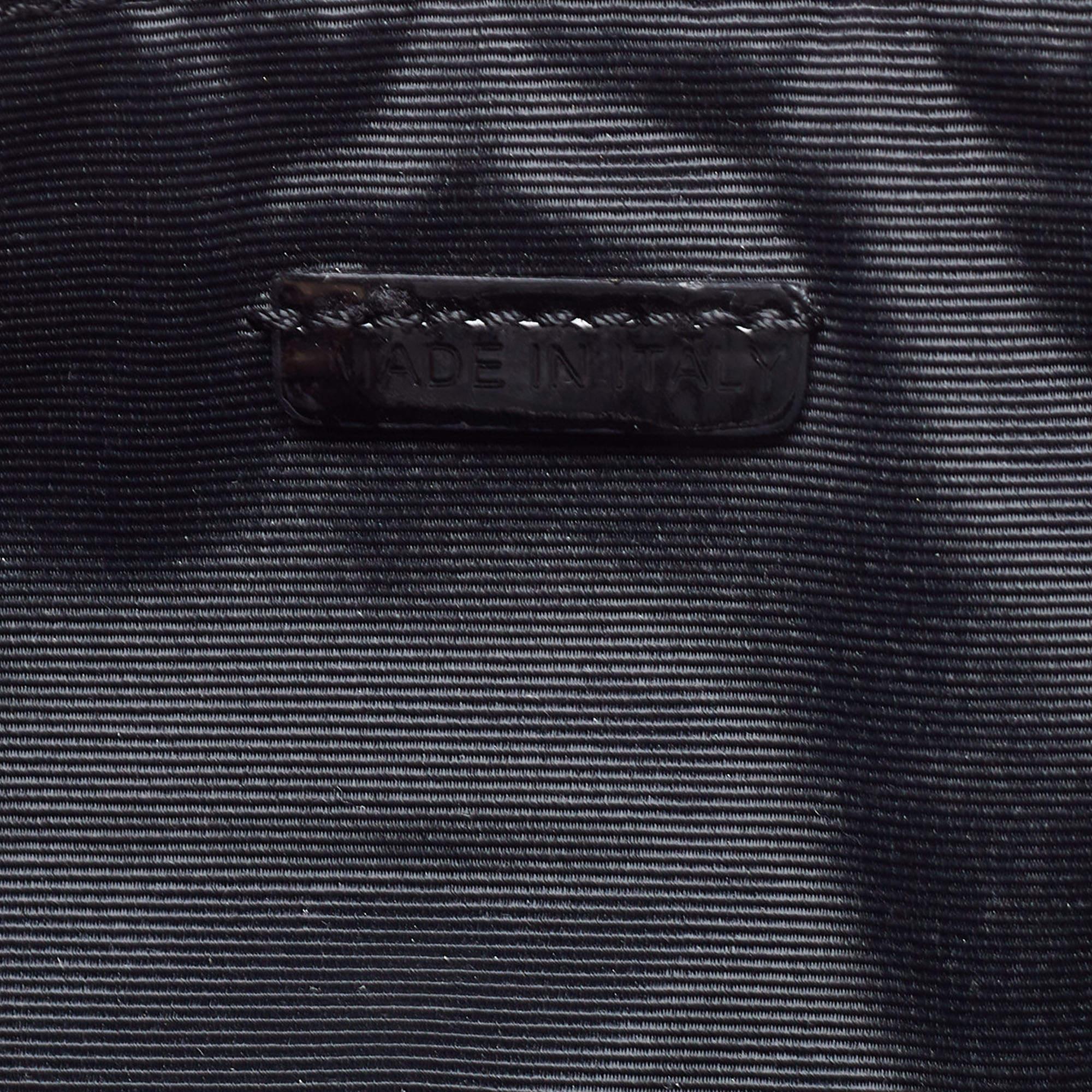 Burberry Beige/Black Nova Check PVC and Patent Leather Studded Wristlet Clutch 3