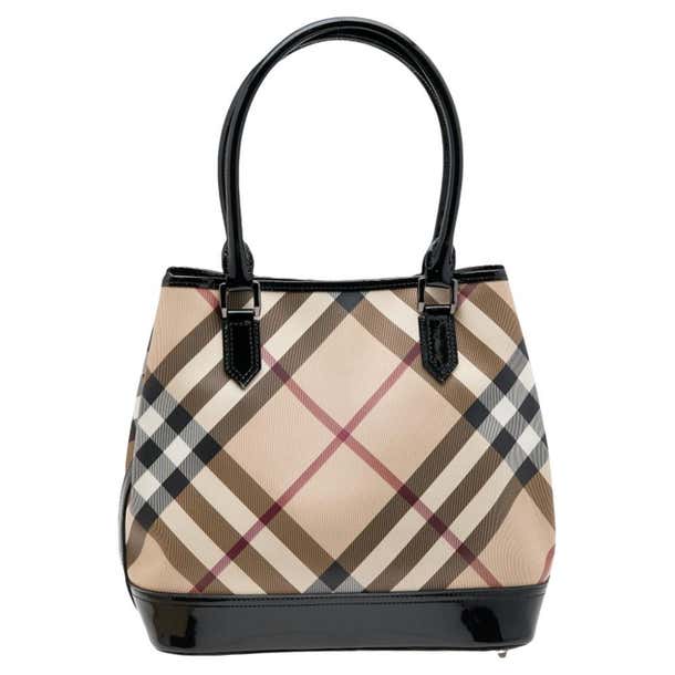 Burberry Beige/Black Nova Check PVC And Patent Leather Tote at 1stDibs ...