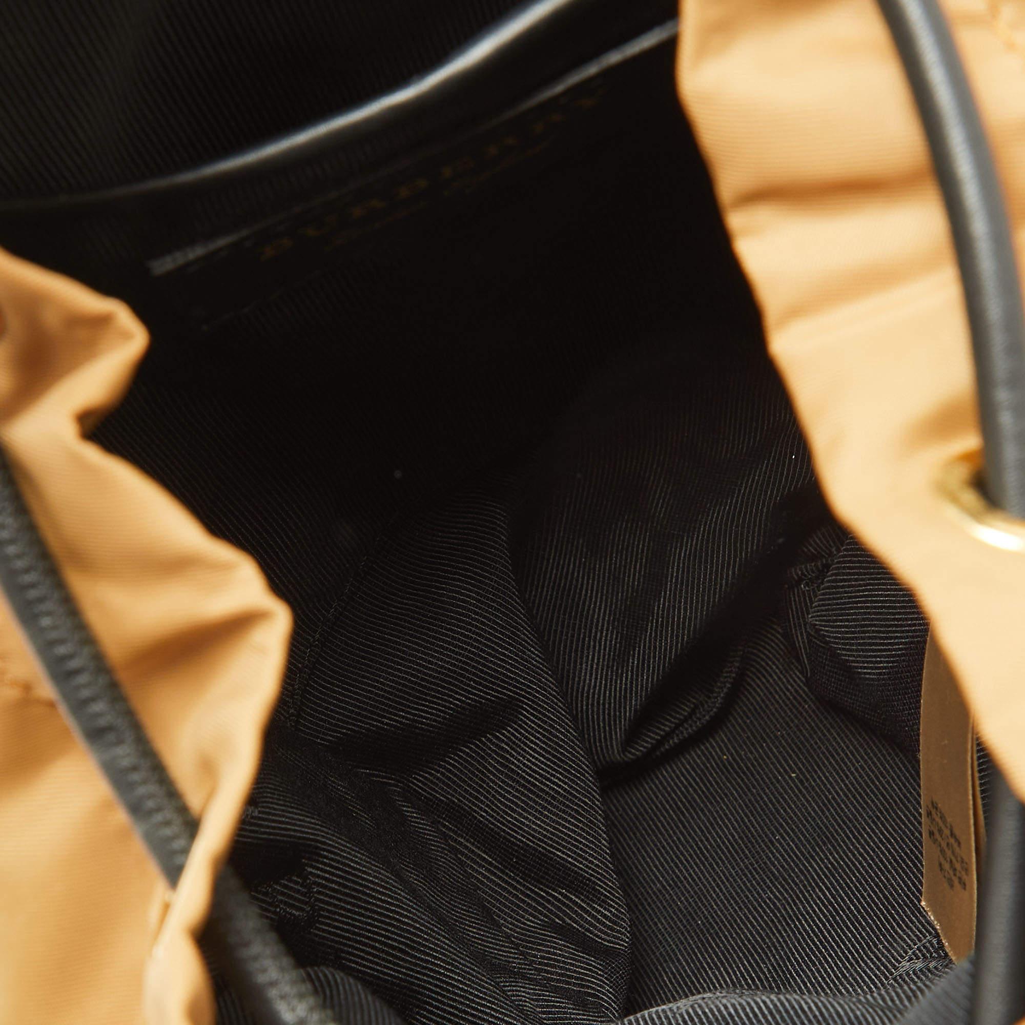 Burberry Beige/Black Nylon and Leather Small Rucksack Backpack 6