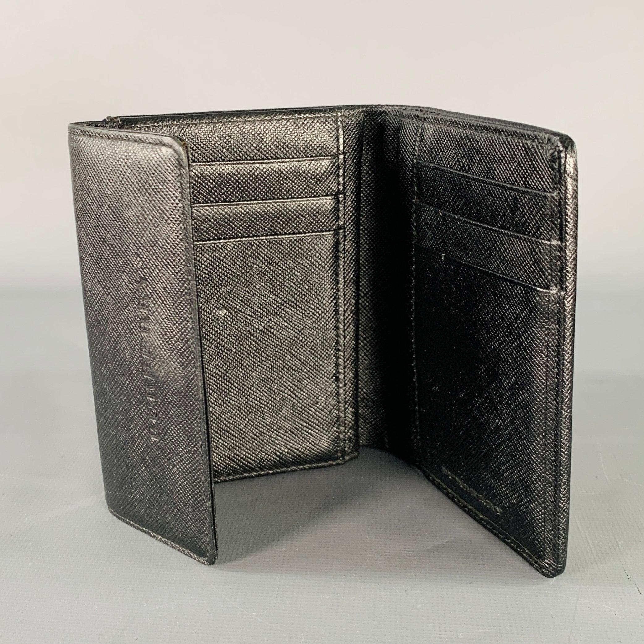 Men's BURBERRY Beige Black Plaid Saffiano Leather Nylon Wallet For Sale