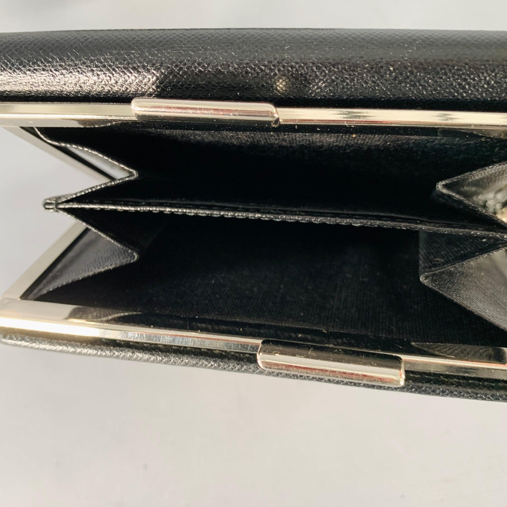 BURBERRY Beige Black Plaid Saffiano Leather Nylon Wallet For Sale 1