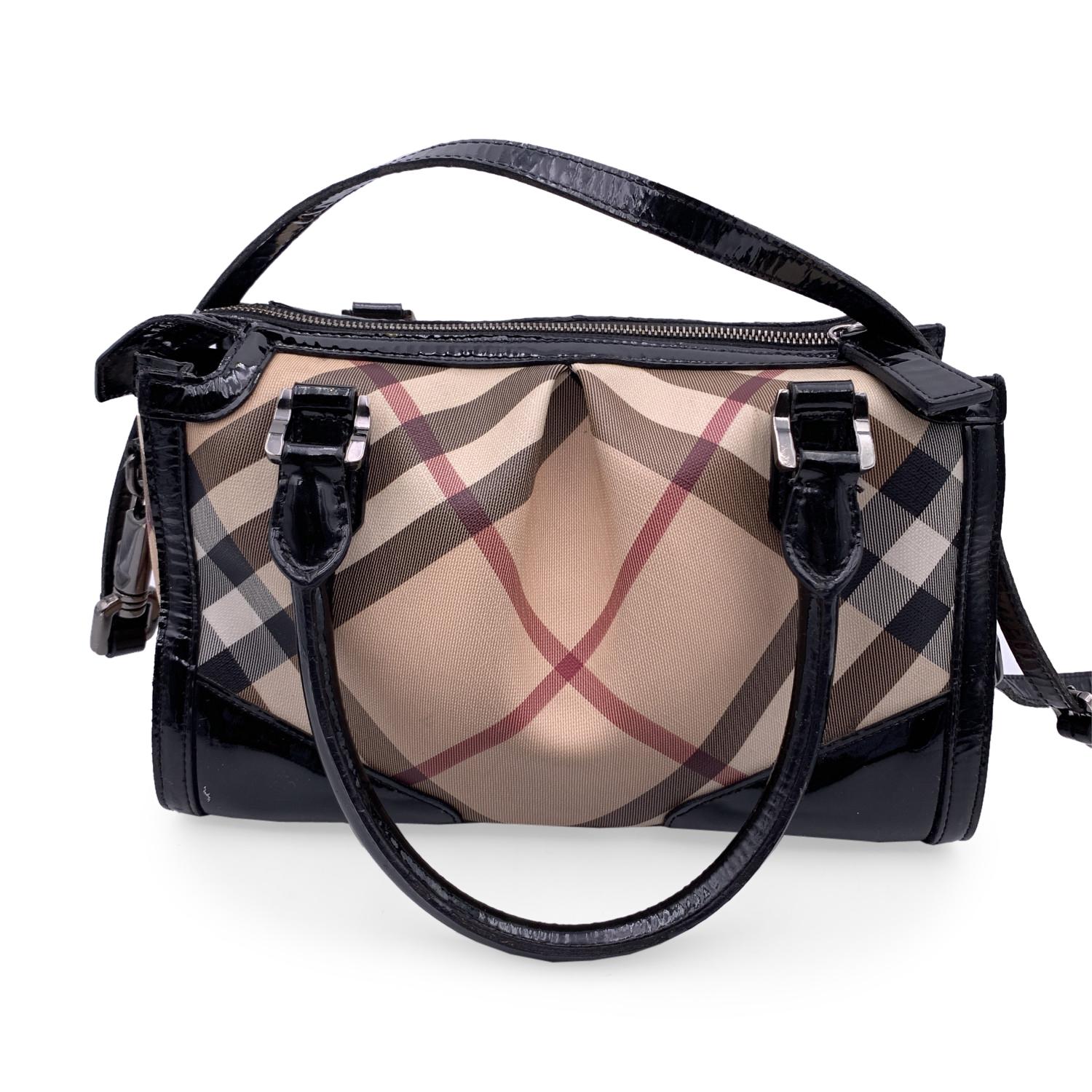 Burberry Beige Black Supernova Check Canvas Madison Bag In Good Condition In Rome, Rome