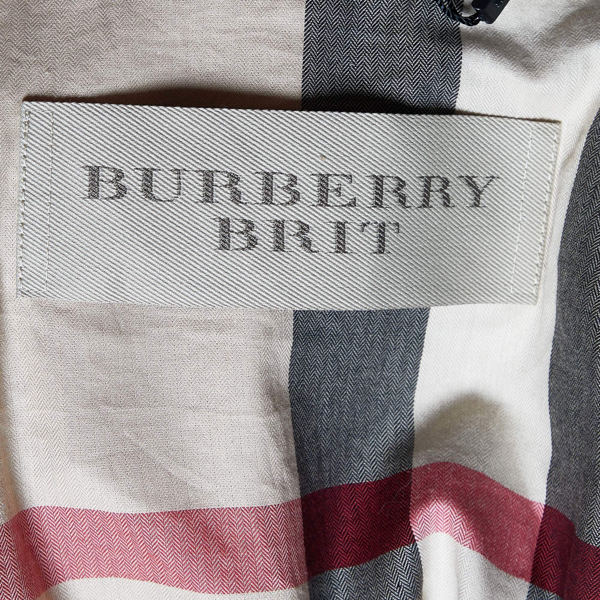 Burberry Beige Bradford Zip Up Bomber Jacket S 1