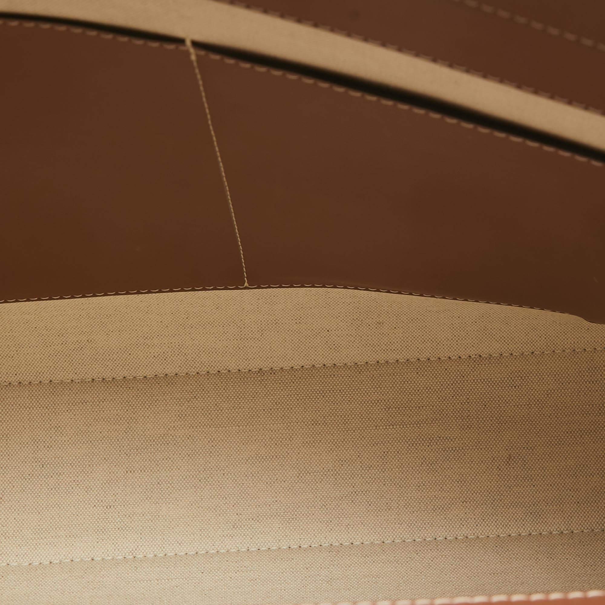 Bolso mediano de bolsillo Burberry en lona y piel beige/marrón 3