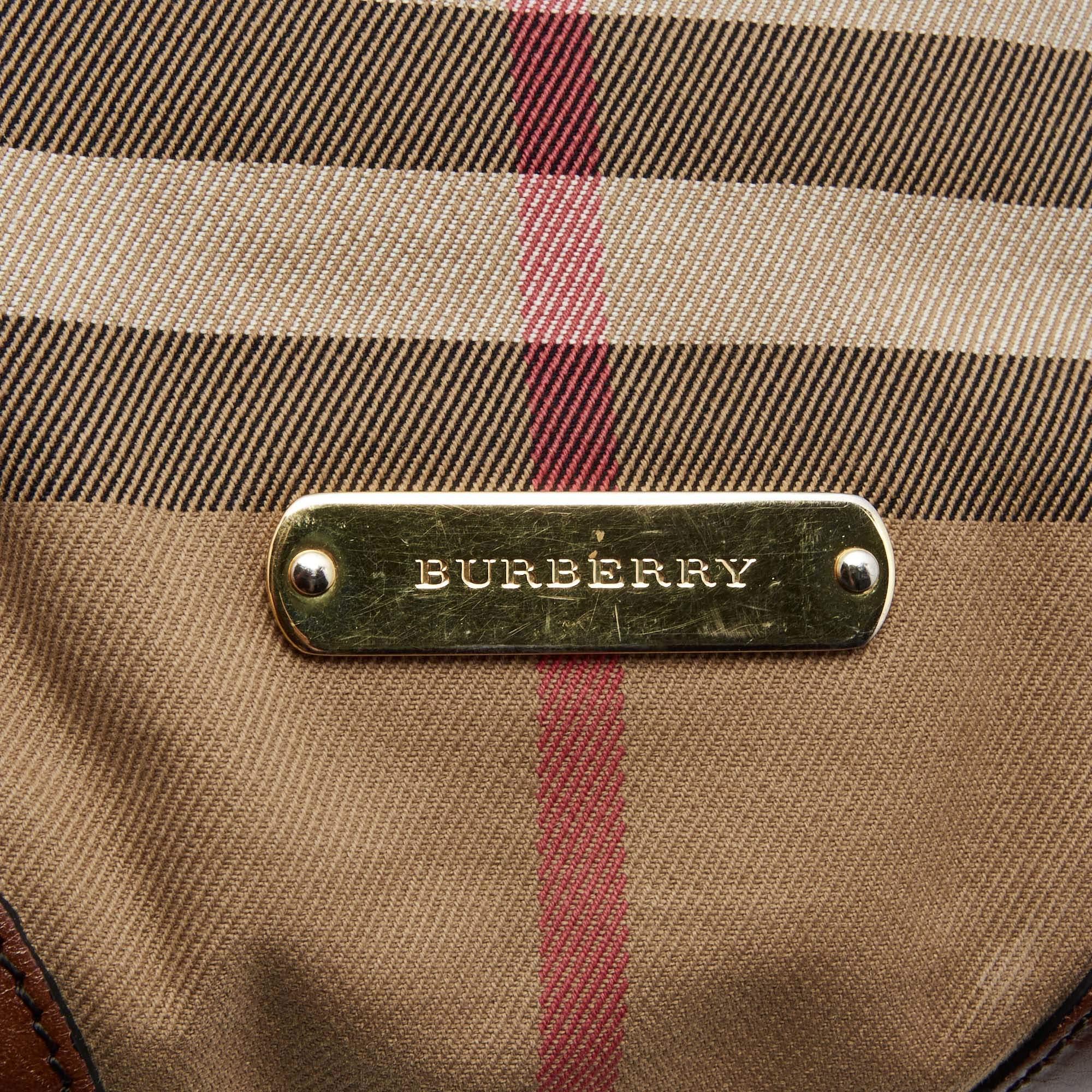 Burberry Beige/Brown Haymarket Check Canvas and Leather Small Canterbury Tote 12